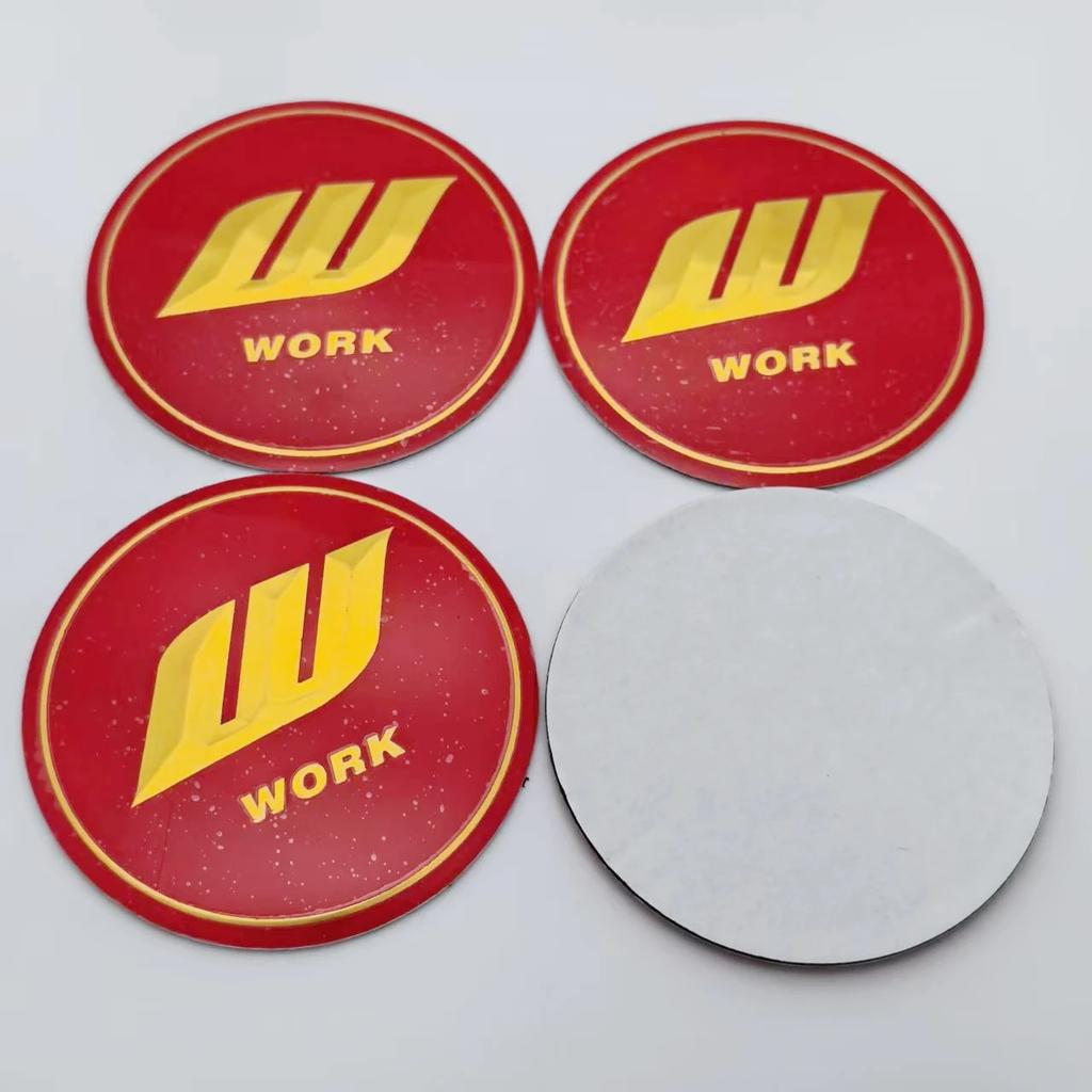 AEN4 4pcs 45mm 50mm 56mm 65mm W Work Logo Badge Car Stickers for Car Wheel Center Caps Emblem Rim Hubcaps Cover Replace Accessories