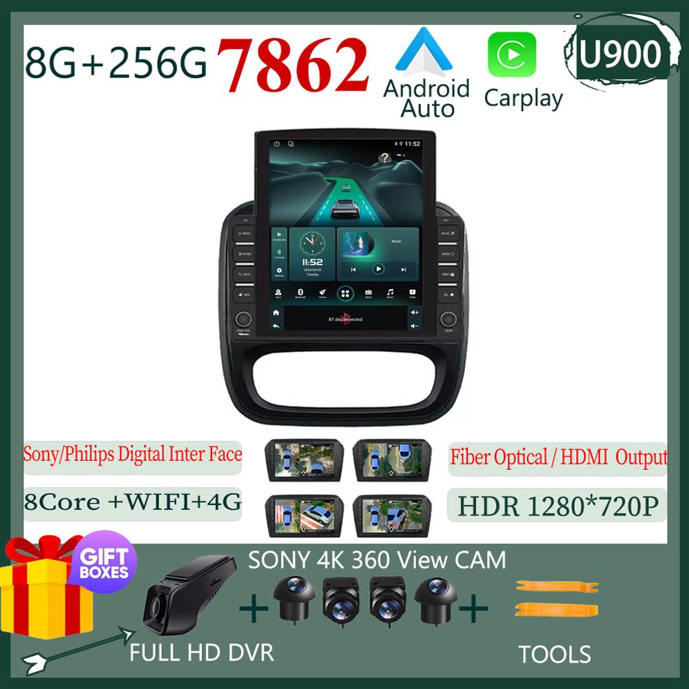 9.7 Inch Car Android For Renault Trafic 3 14-21 For Opel Vivaro B 2 Din Carplay GPS Navigation Intelligent System Touch Screen