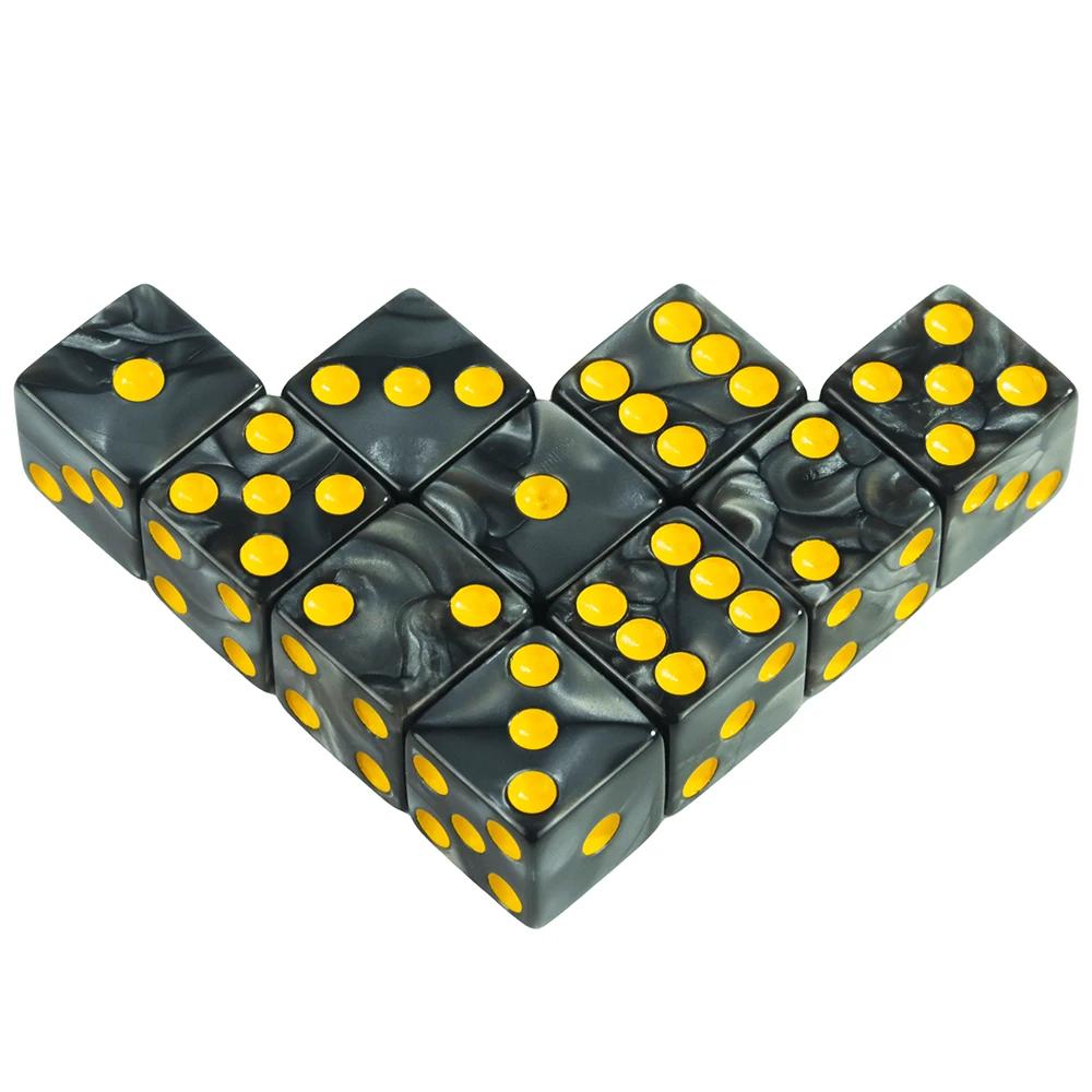 6-Sided Game Dice 16mm Marble Acrylic D6 Dice Set for DND, RPG,Table Board ame or Teaching Math,Aventurine Impression Dice