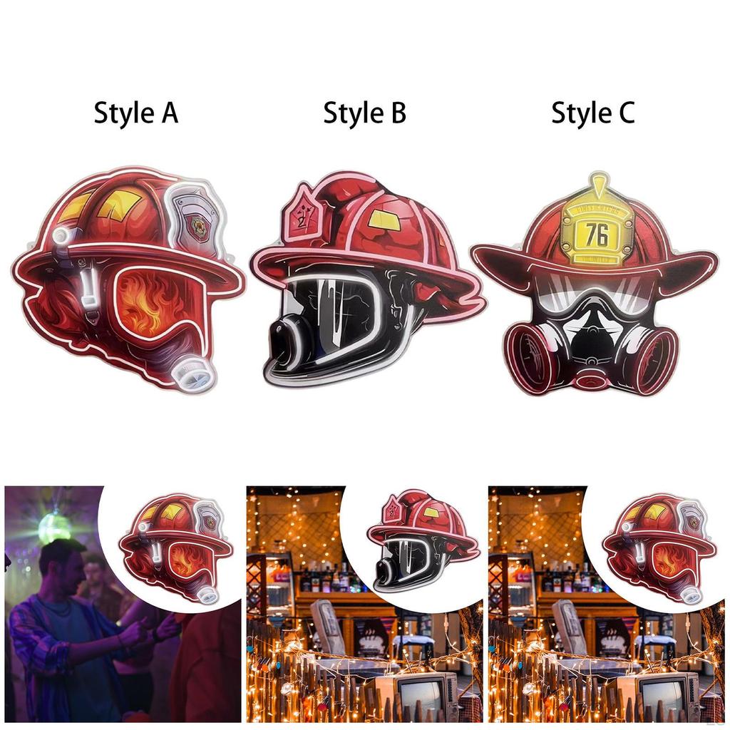 Creative Firefighter Helmet Light with USB for Playroom Decor