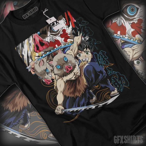 Demon Slayer Inosuke Anime Manga Hashira Tanjiro Nezuko Kimetsu no Yaiba T-Shirt