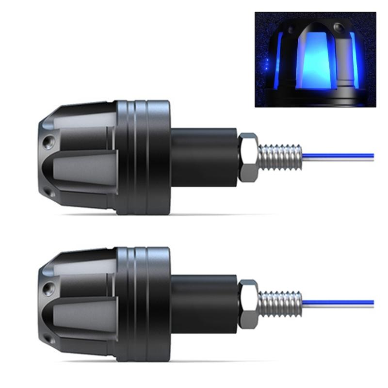Motorcycle Scootor LED Handlebar End Turn Signal Corner Light DC12V Flasher Handle Grip Blinker Side Marker Hand Lamp 2x