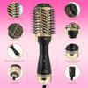 4-in-1 Hot Air Brush for All Hair Types – Professional Volumizer and Styler with Curly Iron, Straightener, and Dryer Attachments, Ergonomic Handle