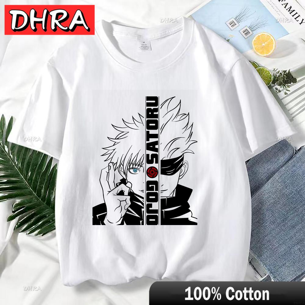 Japanese Anime Jujutsu Kaisen T Shirt for Women Gojo Satoru Print Graphic T Shirts Unisex Harajuku Fashion Casual Women Cute Tee