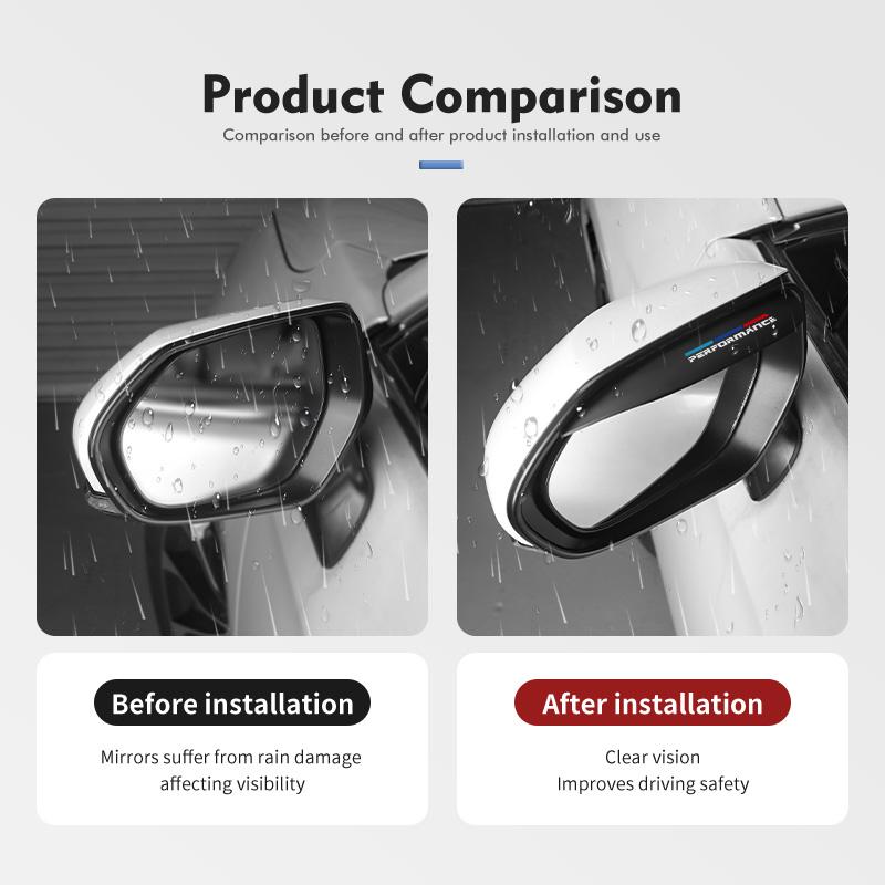 2pcs Car Side Rearview Mirror Rain Eyebrow Sun Visor Protector For BMW M M2 M3 M4 M5 M6 E46 E90 E60 F30 E39 X1 X3 X4 X5 Msvc59