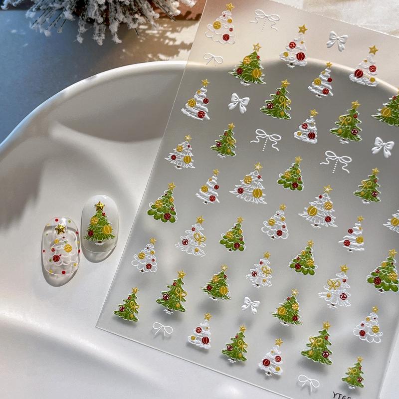 Cute Christmas Snowman Christmas Tree Santa Claus Nail Stickers Kawaii Art Stickers Diy New Year Accessories Manicure Decals