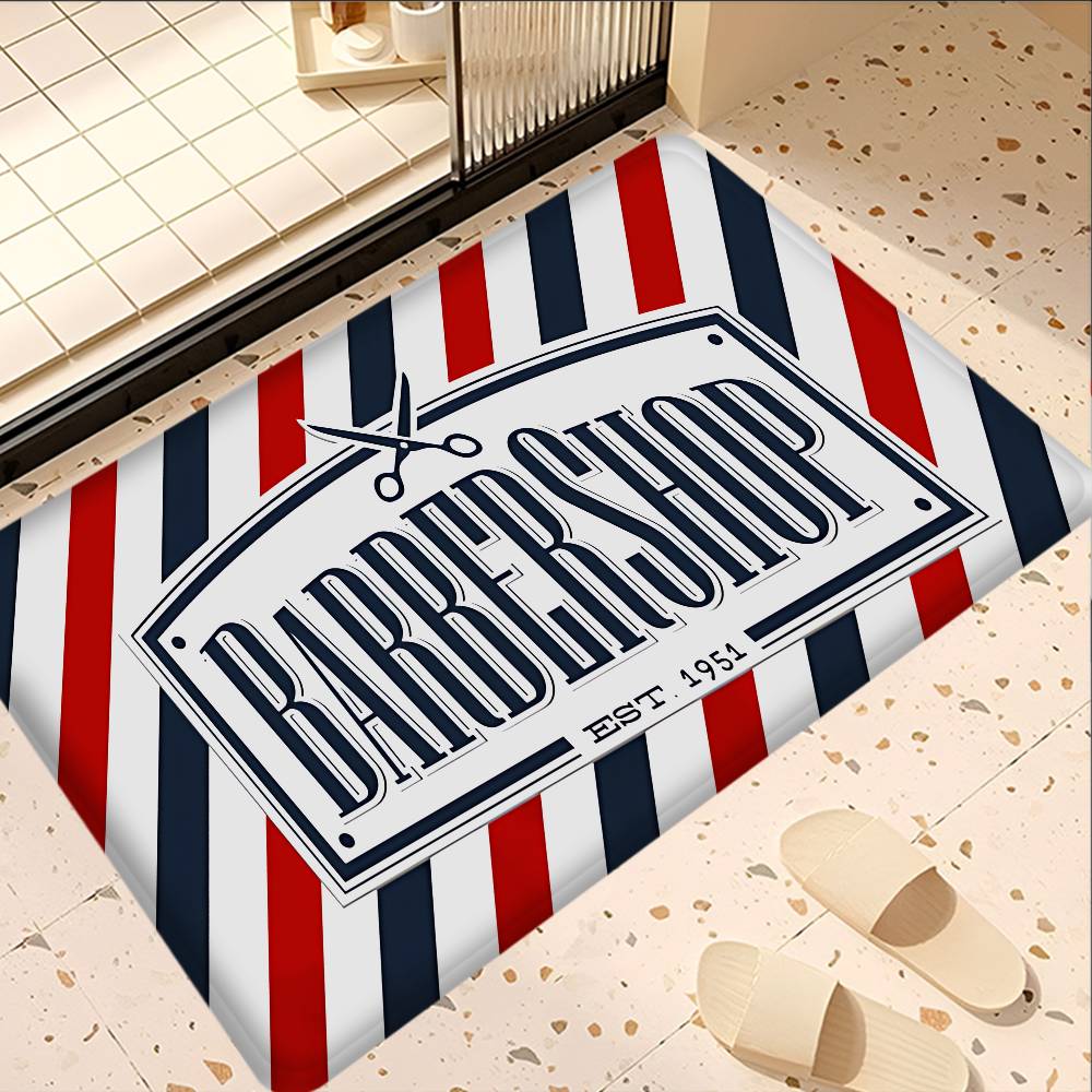 Barber Shop Fashion Floor Mat Rectangle Anti-slip Home Soft Badmat Front Door Indoor Outdoor Mat Welcome Doormat