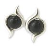 Les Trésors De Lily [H5564] - Silver Earrings 'Jet Black Goddess'