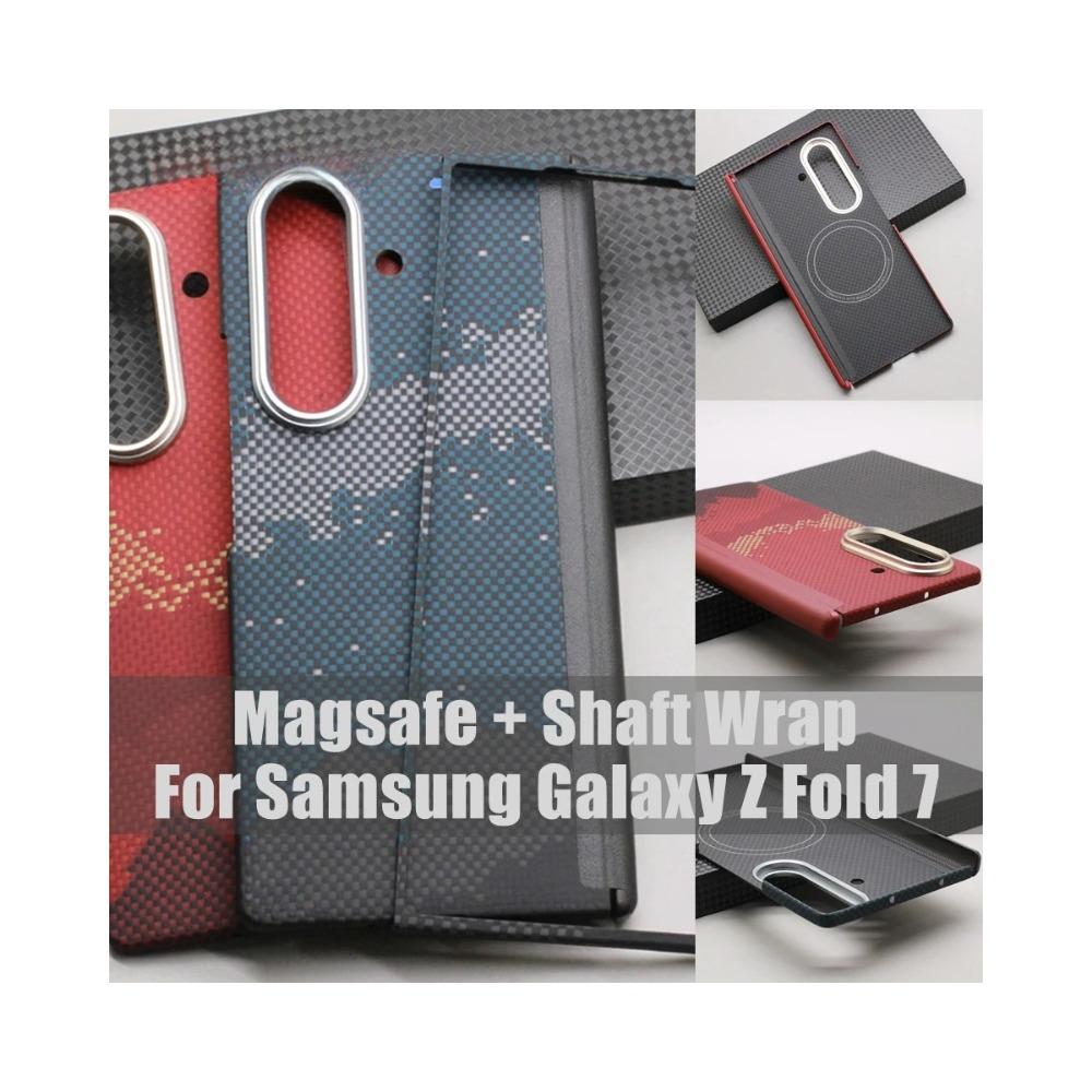 Business Sle Matt Hart Kevlar Aramid Kohlefaser Magnetische Handyhülle für Samsung Galaxy Z Fold 7 Magsafe Kabelloses Laden Stoßfest Schutzhülle