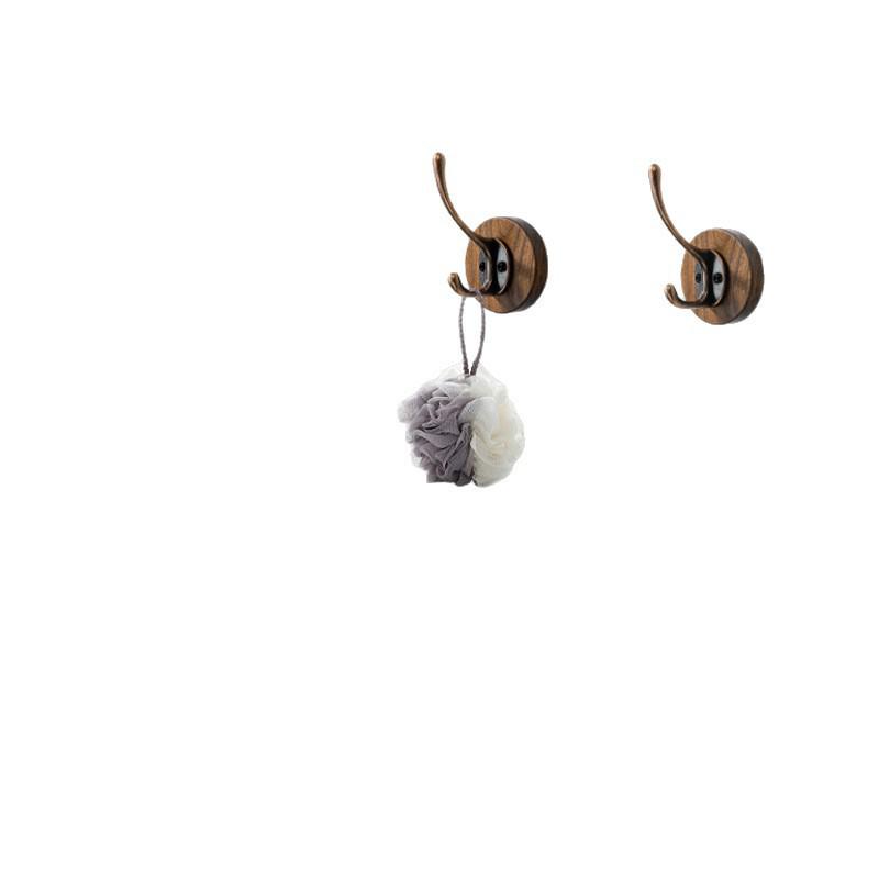 Black Walnut No-Drill Wall & Door Hook for Clothes and Hats