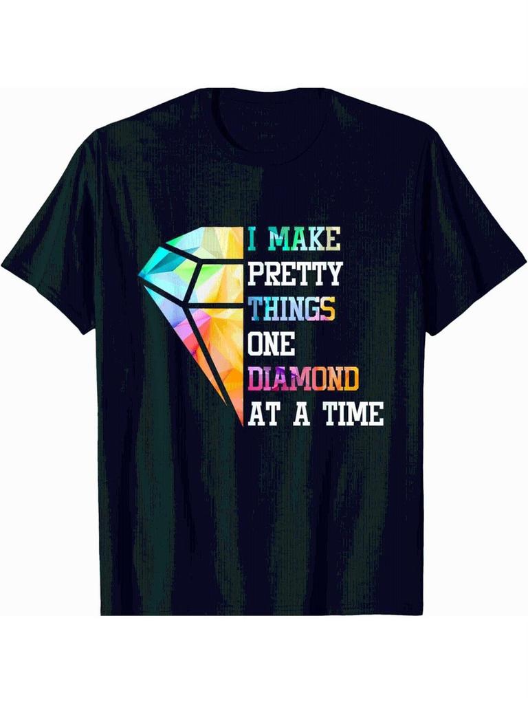 Embroidery Handmade Hobby Diamond Painter Diamond Painting Plus Size T-Shirt S