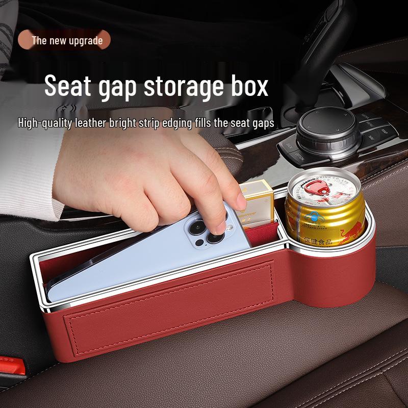 Leather Car Seat Gap Organizer and Cup Holder