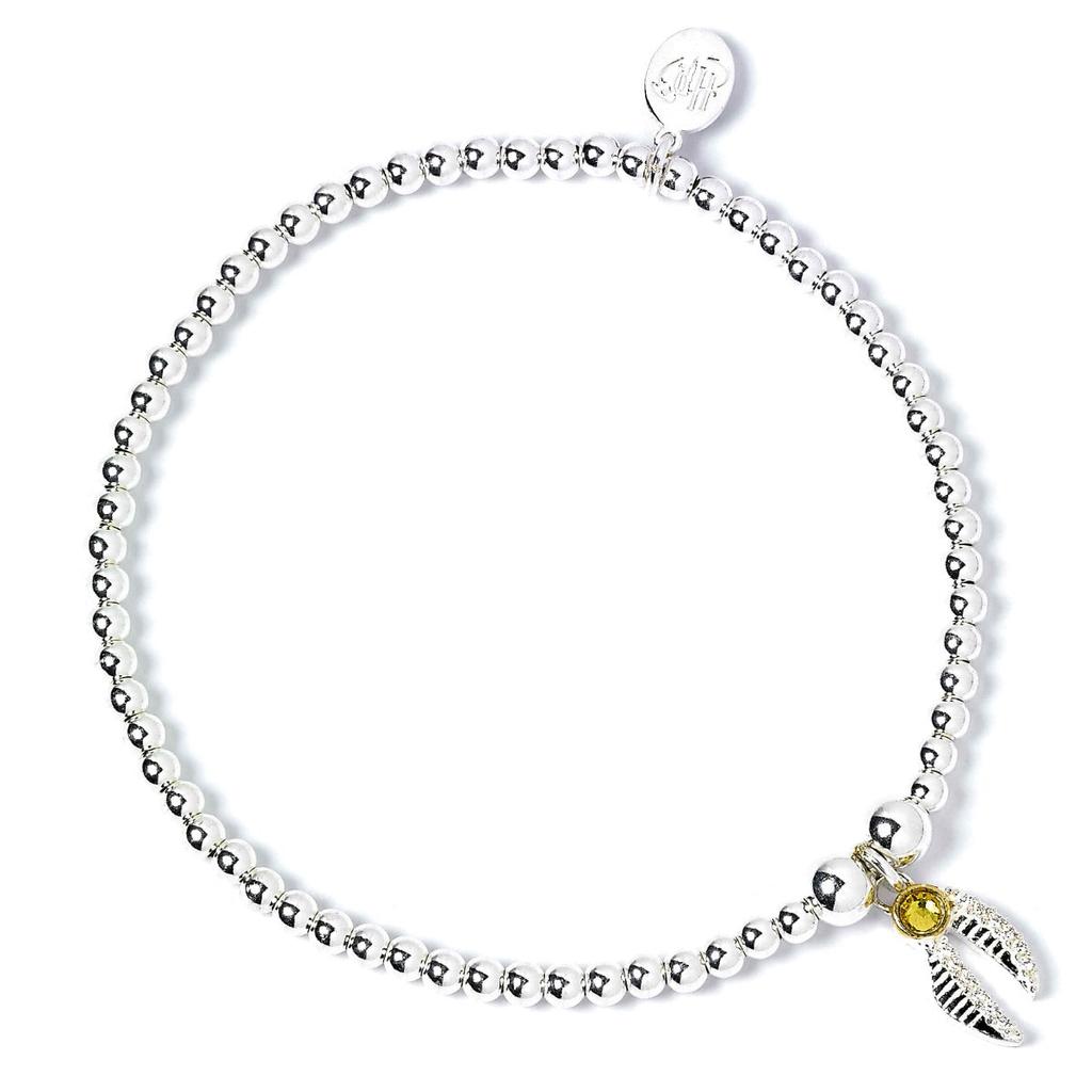 Harry Potter sterling silver Golden snitch ball bead bracelet with crystals