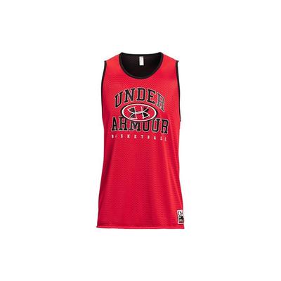 Reversible Sports Running Fitness Training Letter Logo Print Breathable Round Neck Sleeveless Basketball Vest Men Tops Red 1377310-600