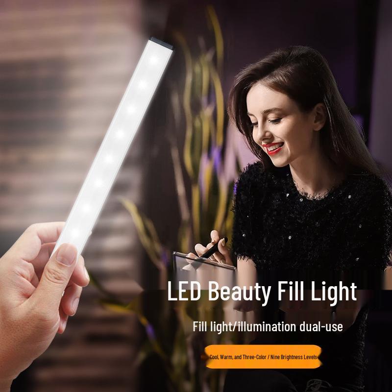 

LED Beauty Light: USB-Powered, Eye-Friendly, Magnetic with Three Adjustable Colors Includes Data Cable and Magnetic Iron Piece