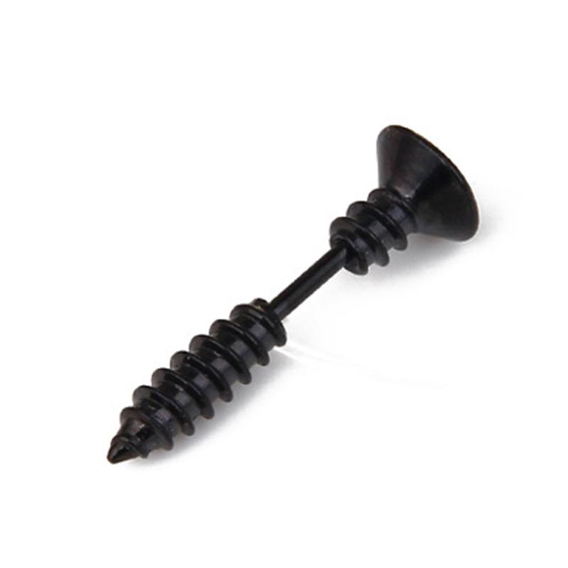 Unisex Stainless Steel Piercing Nail Screw Stud Earrings Punk Helix Ear Piercings Fashion Jewelry