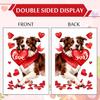Valentine's Day Window Clings Window Stickers Love Heart Dog Double-Sided Glass Decals for Wedding Anniversary Home Office Classroom Party Wall