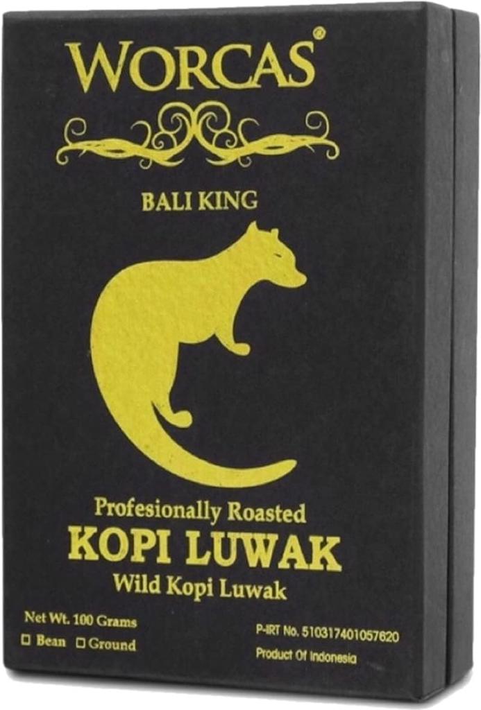 WORCAS Kopi Luwak from Civet Coffee Roasted Coffee Kopi Indonesia [Whole Beans/100g] Bali, Beans, Robusta, Gift, Present, Rare, Beans, Luwak,