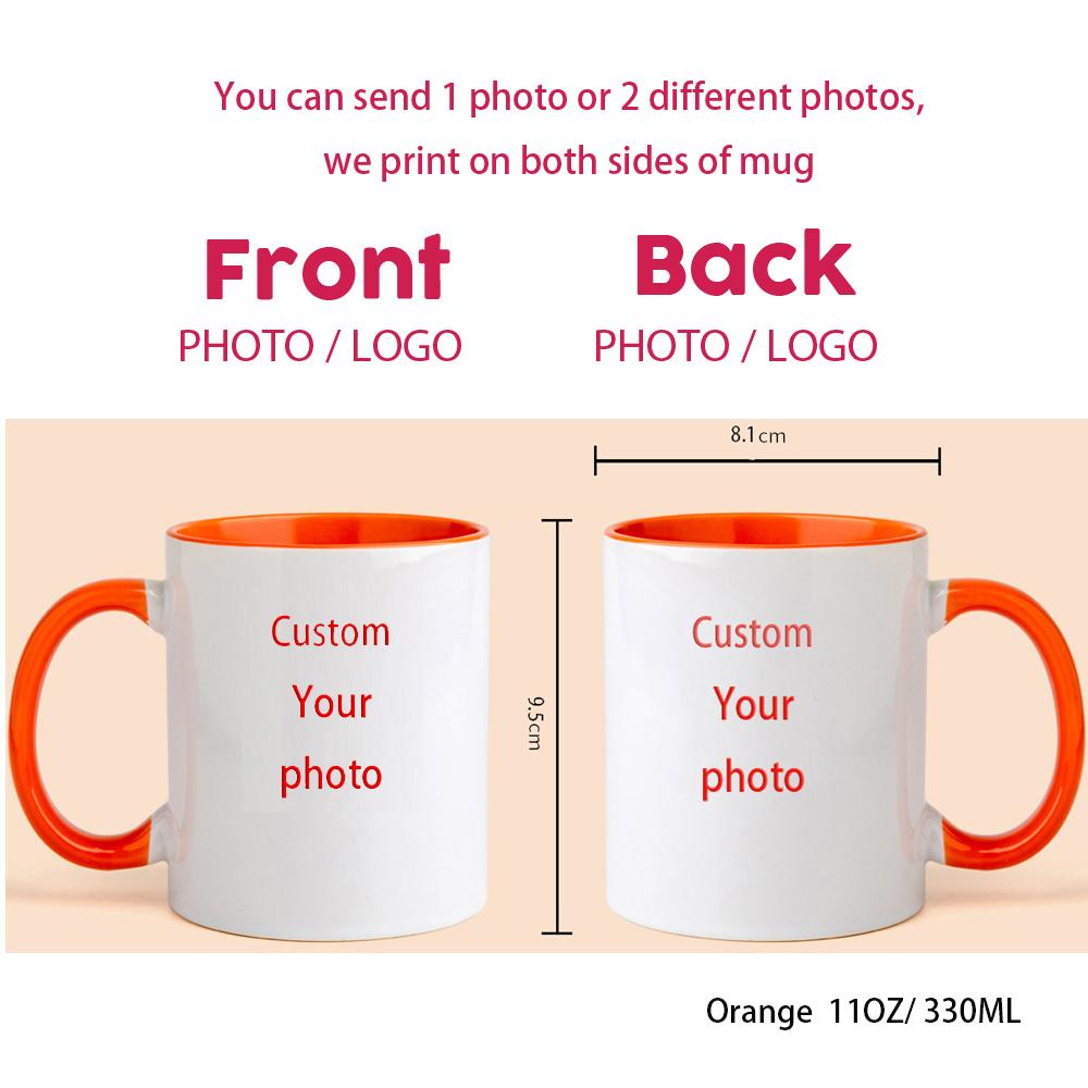 Personalised Your Photo Mug, Custom NAME IMAGE TEXT Cup,Customize Coffee Mugs, Tea Cups, Mothers Day, Wedding Gift 9 COLOURS
