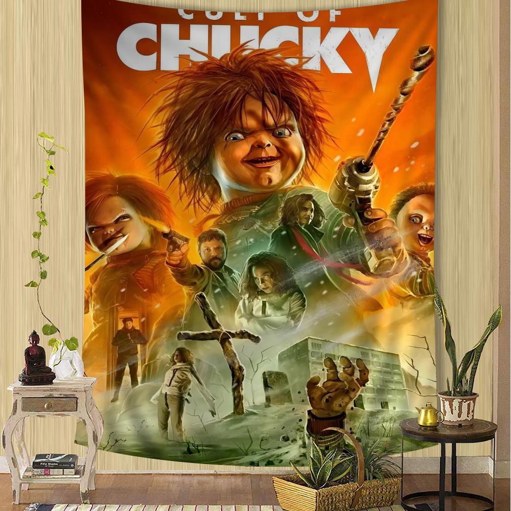 Chucky Horror Movie Anime Tapestry Hanging Tarot Hippie Wall Rugs Dorm Home Decor