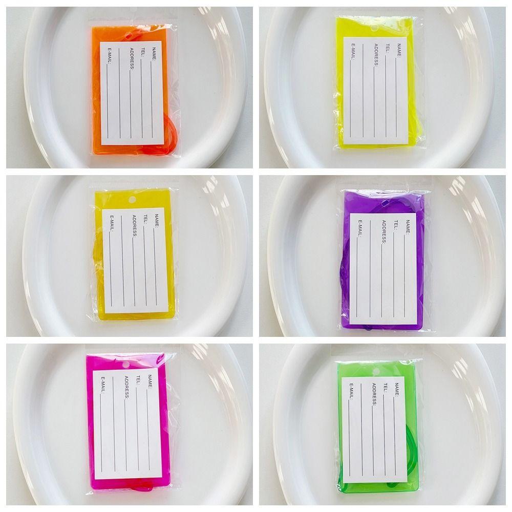 Fluorescent Baggage Name Tags Colorful Information Card Portable Airplane Suitcase Tag  Travel