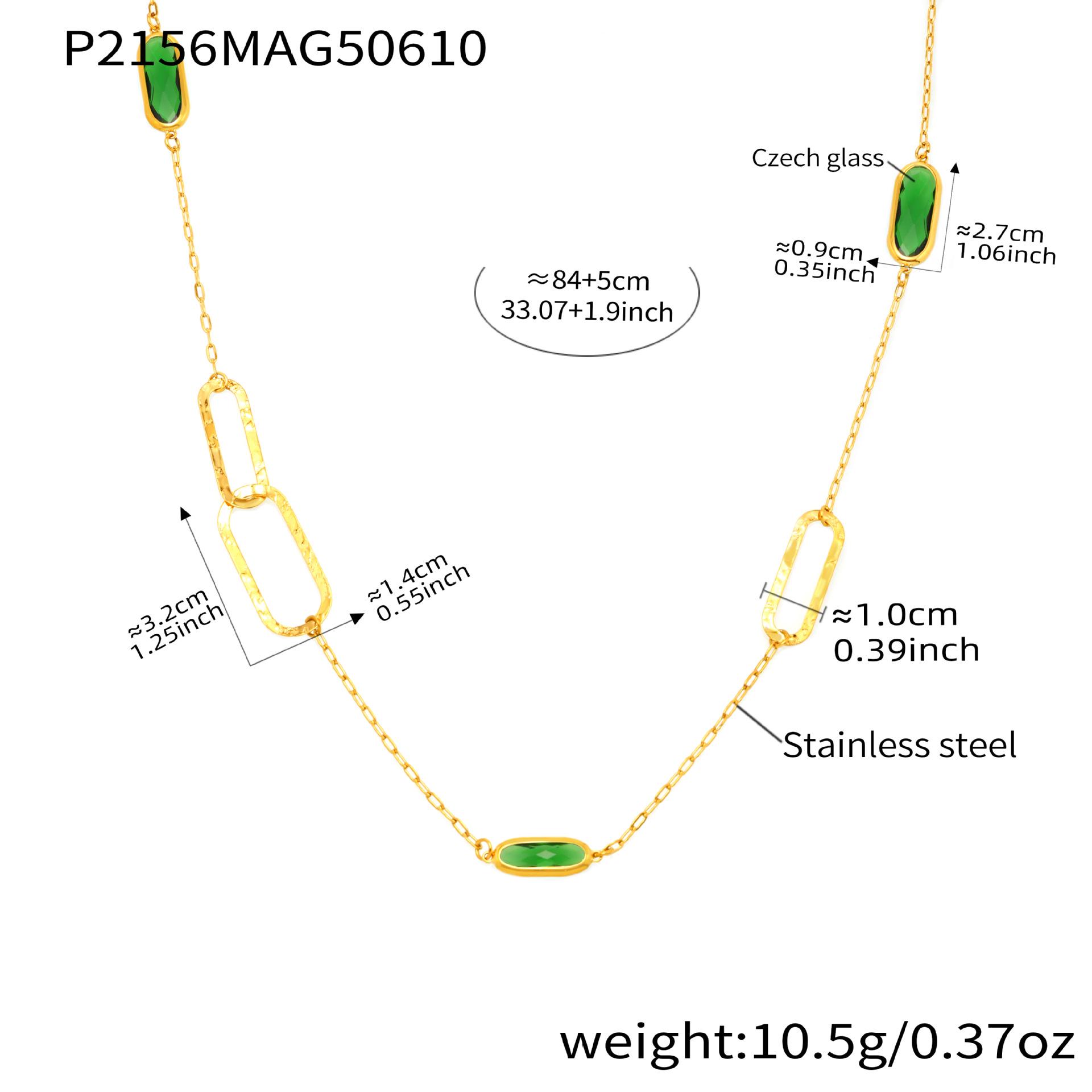 Qiong Yao Luxury Layered Oval Glass Necklace