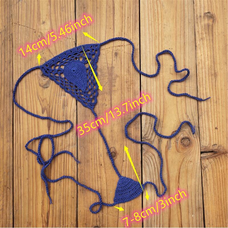 Handmade Crochet Bikini Micro Briefs, 13 Colors - Sexy European American Style, All-Cotton Mini Swim Briefs.