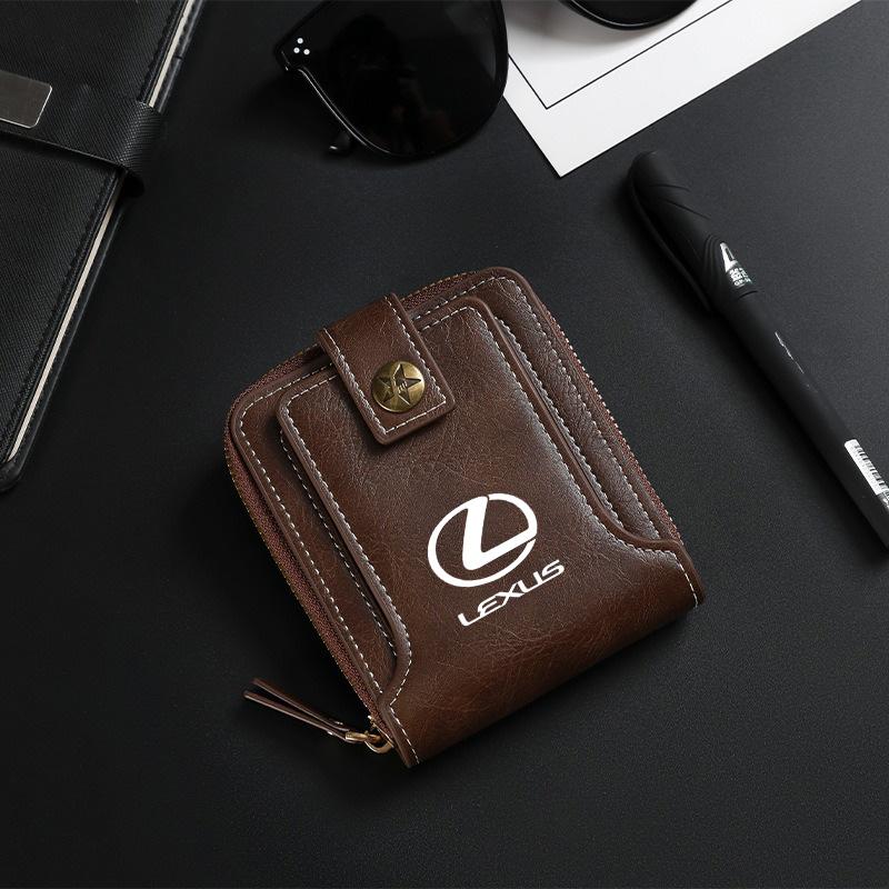 

Vintage Exquisite Leather Wallet Car Driver License Case Card Holder for Lexus ES300 RX330 RX300 GS300 IS250 IS200 NX RX LX GX коричневий