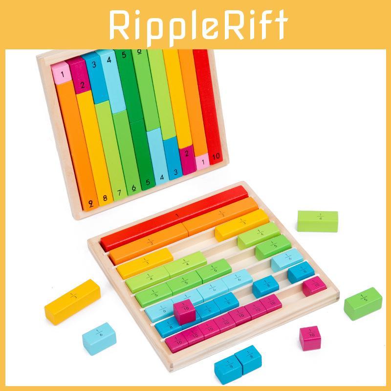 Sticks Fraction Wooden For Kids Math Skills Development In Education Early