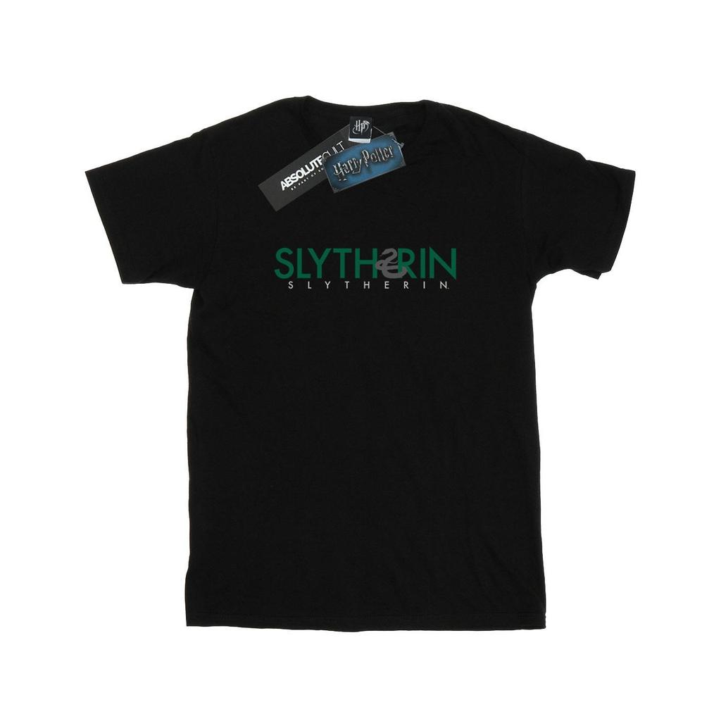 Harry Potter Womens/Ladies Slytherin Text Cotton Boyfriend T-Shirt