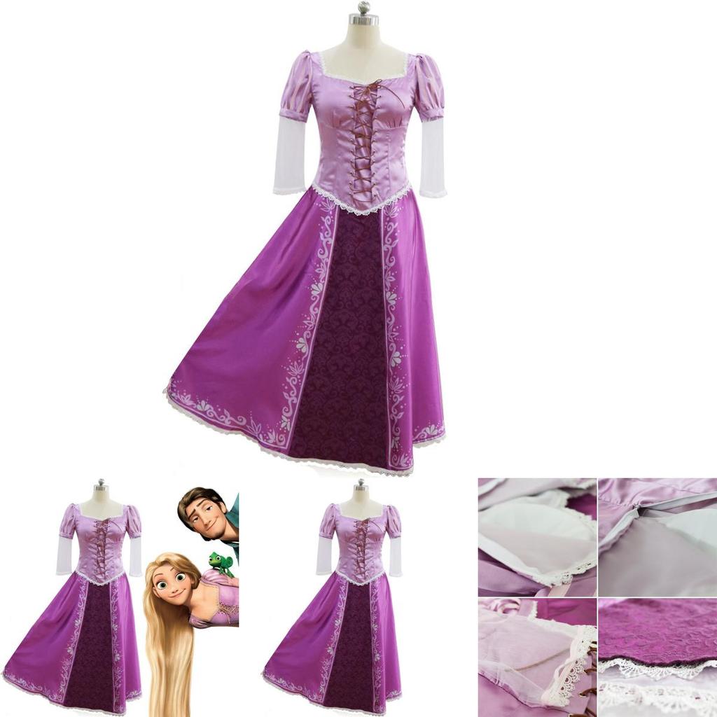 Elegantes Erwachsenen Märchen Prinzessin Rapunzel Cosplay Kostüm für Halloween Partys