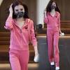 Versatile Slim Fit Sports Pants & Hooded Zipper Jacket Set
