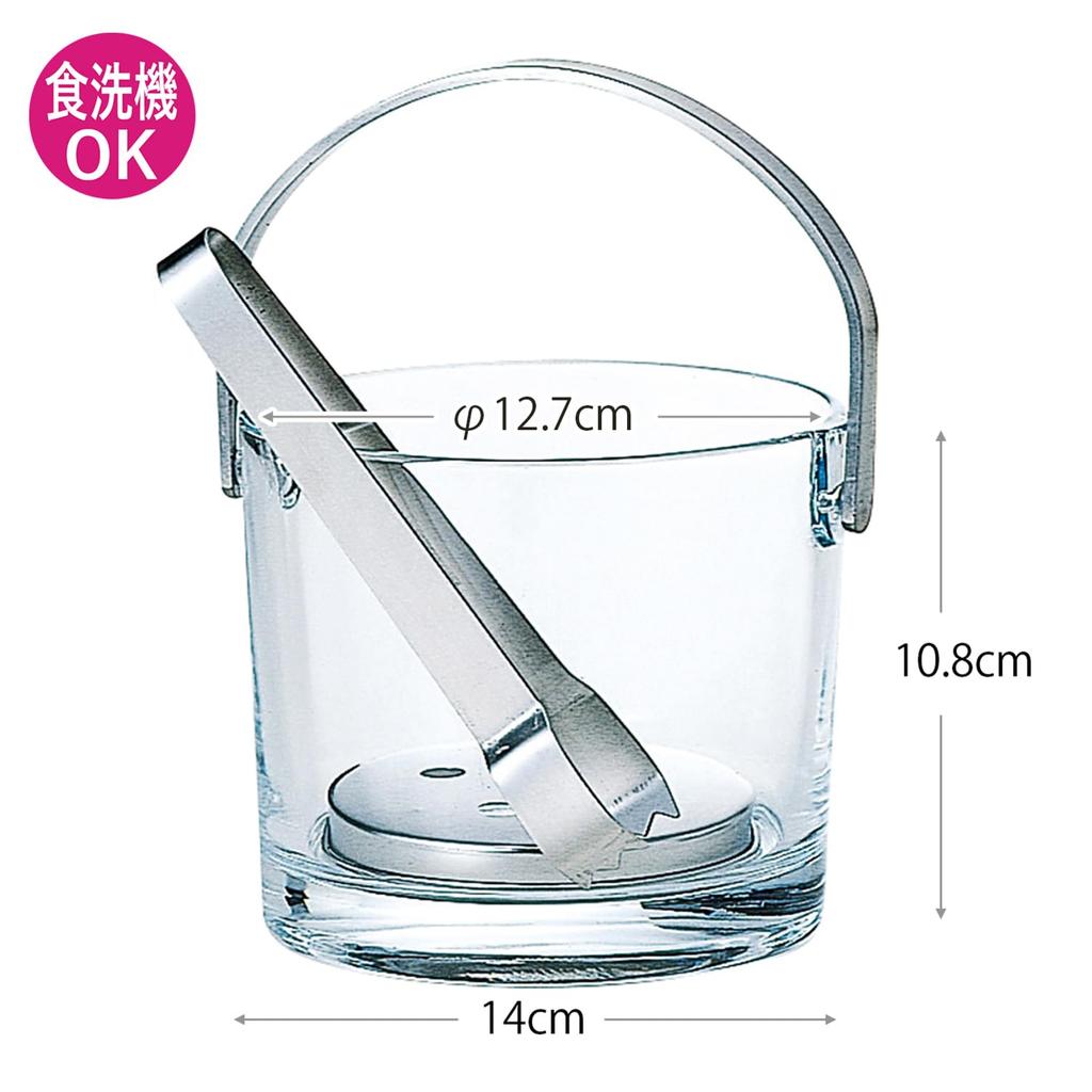 Toyo Sasaki Glass Ice Made in Ice Ice Ice Bucket, Japan, Container, Bucket, Container, P-12601-JAN
