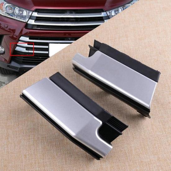1Pair Silver Front Bumper Tow Hook Eye Cover Cap For Toyota Highlander 2017-