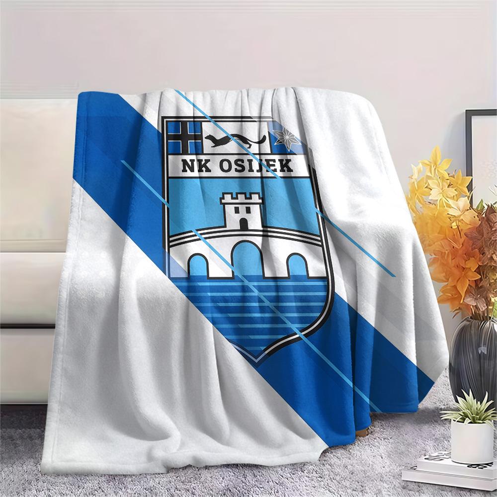 NK Osijek  Print Flannel Blanket, High quality Comfortable for All Seasons, Home Decor, Warmth and Comfort