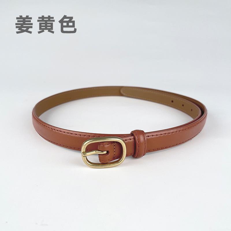 

Women S Leather Thin Belt Casual Pants Jeans Simple Cowhide Belt Women S Belt 105cm