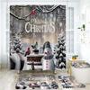 Weihnachtsgeschenke Badezimmer Duschvorhang Teppich Set Weihnachtsmann Schneemann Frohes Neues Jahr Polyester Duschvorhänge Badezimmer Dekor