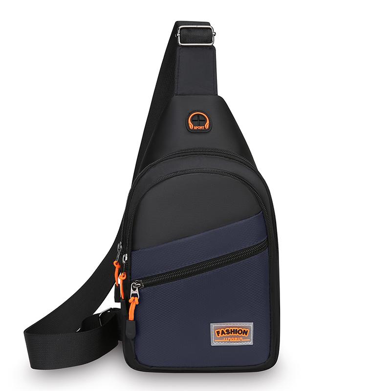 Bolsa Tiracolo de Nylon Estilosa para Homens – Peitoral Cruzada Multifuncional com Múltiplos Bolsos para Atividades ao Ar Livre