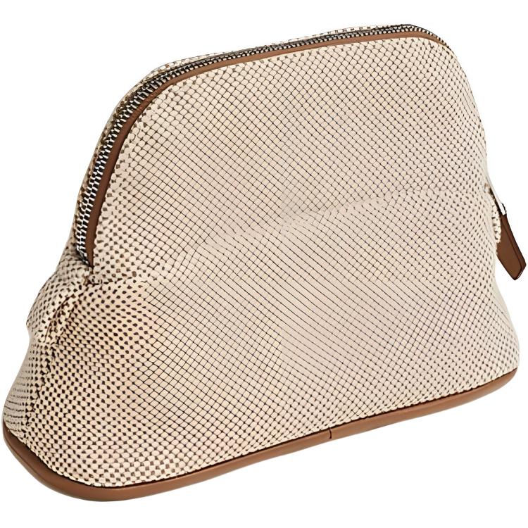 Hermes Bolide Casaque 16 Silver Buckle Cotton Travel Storage Bag Women bags Light-Gray H103970MV05