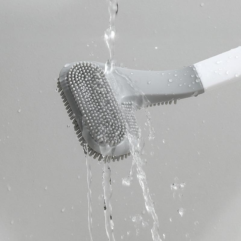 Soft Rubber Toilet Brush, Household Wall-mounted Toilet Brush, Multi-functional Toilet Cleaning Brush