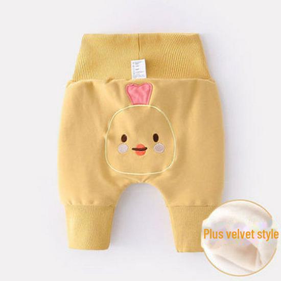 Pure Cotton High-Waist PP Pants for Toddlers - Breathable Spring, Autumn, and Winter Trousers for Boys and Girls