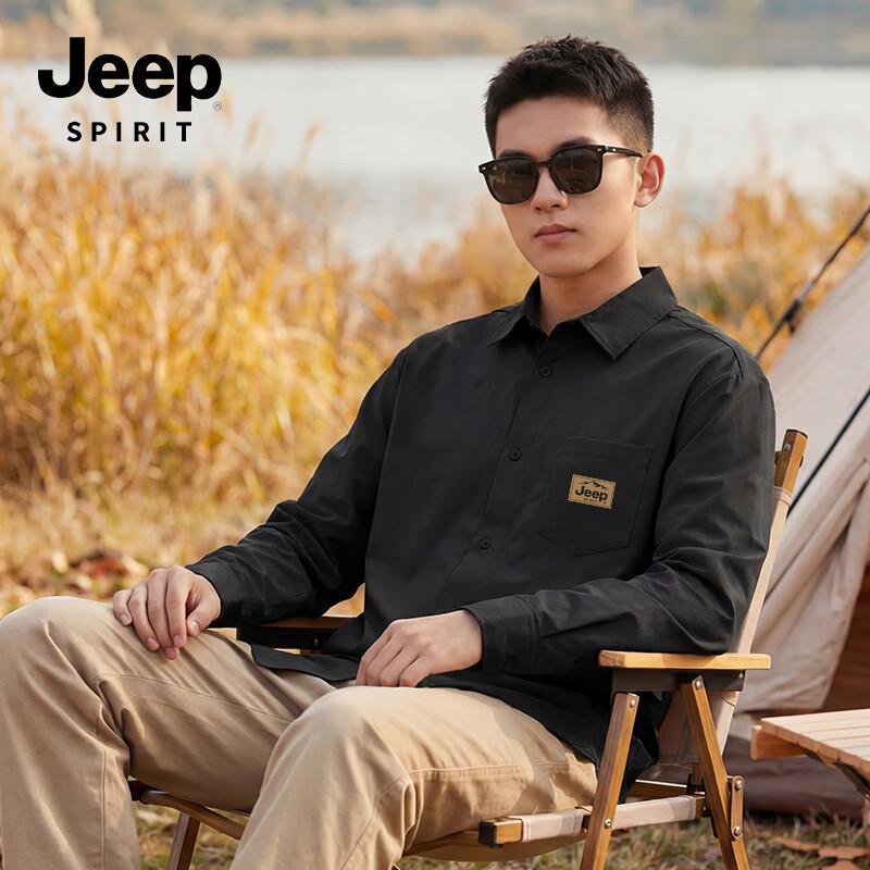 JEEP SPIRIT Unisex Cotton-Feel Long Sleeve Casual Shirt XL
