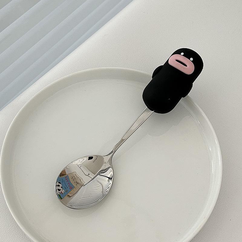 Cute Cartoon 304 Stainless Steel Children's Spoon & Fork Set - Anti-Fall & Durable Baby Tableware