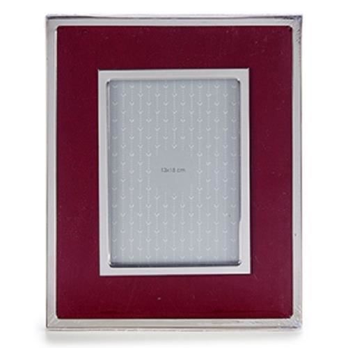 Photo Frame - Giftdecor - 18 X 13 Cm - Suede - Aluminum - Brown/Silver