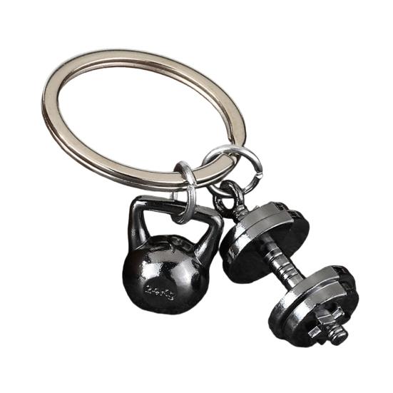 Keychain Pendant Metal Texture Weightlifting Charm Lightweight Portable Key Chain Backpack Bag Accessory
