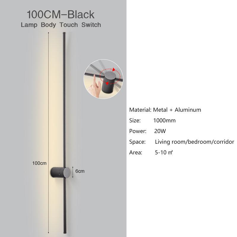 Indoor Touch Switch Dimmable LED Wall Lights for Living Room Bedroom 360° Rotatable Dimming Wall Lamps Wall Sconce Black White