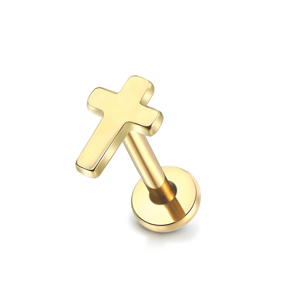 1PC G23 Titanium Labret Piercing Ear Cartilage Earrings Moon Heart Cross Tragus Stud Helix Piercing Punk Body Jewelry