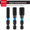 Extended S2 Air Pneumatic Screwdriver Hex Bit Set - Strong Magnetic, Super Hard, Non-slip