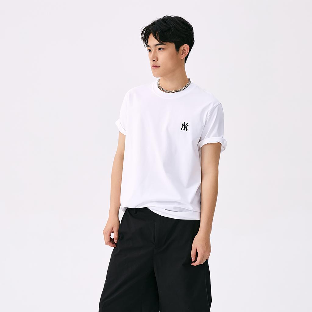New MLB New York Yankees Basic Collection SS25 T Shirt Unisex White 3ATSB0153-50WHS