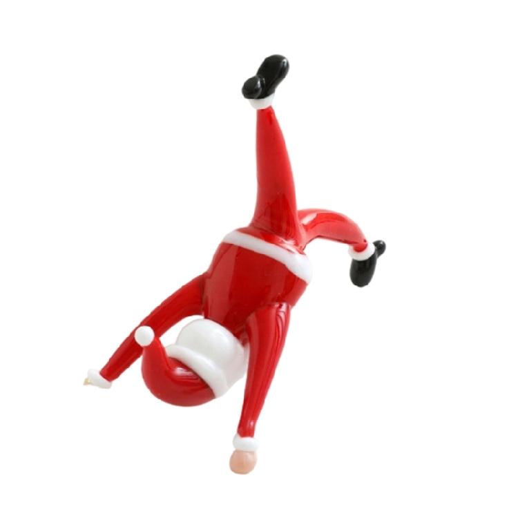 Christmas Decorative Figurine Santa Clauses Ornament Glass Yogas Santa Clauses Figurines for Holiday Car Home Decorations